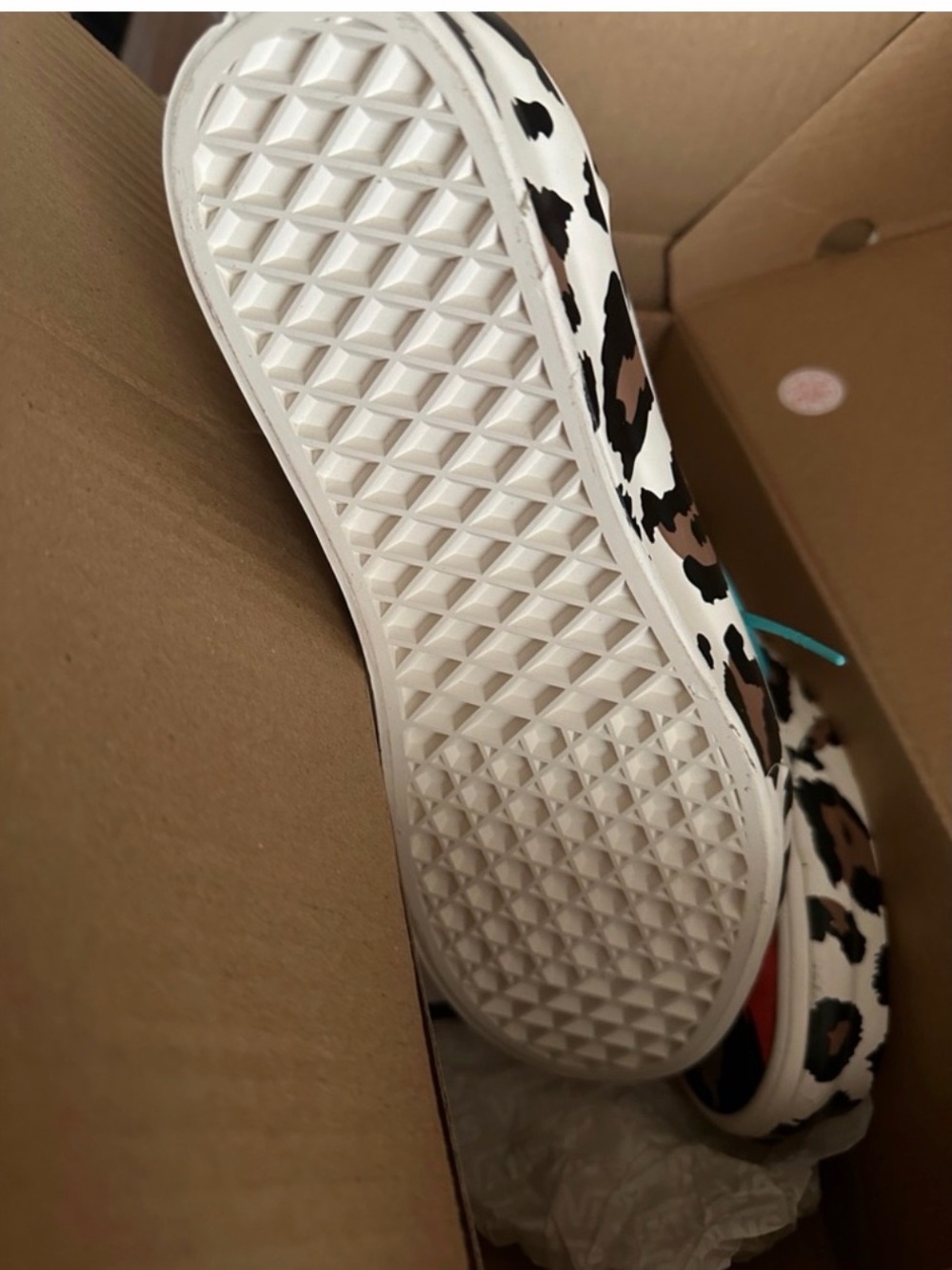 Vans Animal Old Skool Leopard Print Sneakers with Orange Accents - Picture 8 of 9